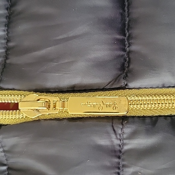 Lilly Pulitzer Navy Blue Down Feather Puffer Vest Small Floral Lining - Picture 3 of 10